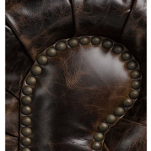 Canapé Chesterfield vintage en cuir véritable capitonné, canapé de direction, mobilier de bureau, mobilier de salon - Product Image 3