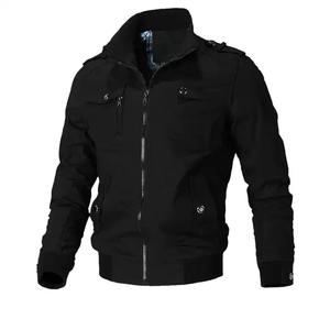 Chaqueta bomber de satén de poliéster con logotipo personalizable para hombre de alta calidad con cuello levantado ropa informal de calle para servicio OEM - Product Image 5
