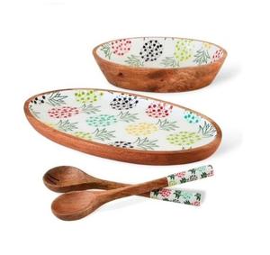 Juego de Tazones para Ensalada de Madera Ecológica Esmaltada, 8 Pulgadas, Estilo Americano, para Servir en Fiestas, Construcción Duradera, Diseño Atractivo - Product Image 5