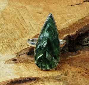 Bague en sérénite verte, argent sterling 925, taille ronde brillante, bijoux en pierres précieuses faits à la main - Product Image 2