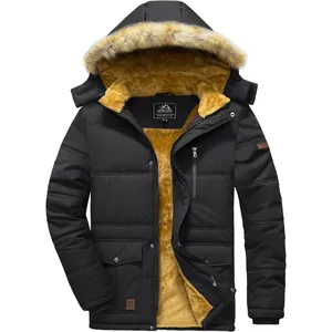 puffer jacket Fur Hood Jacket Coat Winter Male Mens Puffer Quilted Padded Warm Zip Up Bubble Down Casual Hooded Fashion