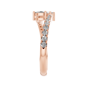 แหวนเพชรแบบมีง่าม14K สไตล์คลาสสิกได้รับการรับรองจากห้องแล็บแบบสั่งทำ - Product Image 3