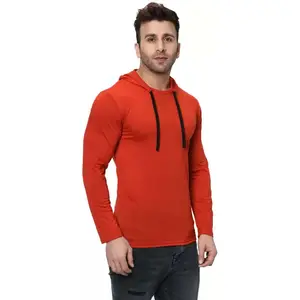 Toptan yuvarlak boyun Combo erkekler Hoodie erkekler katı kapşonlu boyun pamuk Blend kırmızı siyah tişört rahat uzun kollu Hoodie kazak