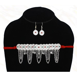 Ensemble de colliers arabes, bijoux du Moyen-Orient, collier en argent de Dubaï, collier plaqué argent, collier arabe traditionnel, ensemble arabe traditionnel - Product Image 5