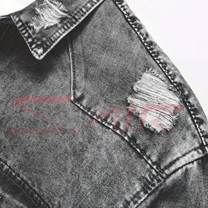 New High Quality Winter Waterproof Knitted Canvas Denim <b>Jacket</b> OEM Designs Men's Wholesale Custom Washed Blue - Product Image 3