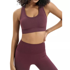 Legging pour femme 2pcs Compression Stretchy Quick Dry Twist Yoga Shorts And Bra Set - Product Image 5