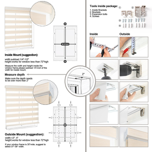 Cordless Zebra Shades thiết kế hiện đại đôi lớp Con lăn Mù Ánh Sáng Lọc Zebra Rèm cho Windows nhà văn phòng - Product Image 6