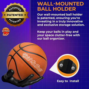 Support mural pour ballon de basket en polypropylène, grand modèle, pour accrocher le ballon en toute sécurité, décoration de salle de sport - Product Image 5