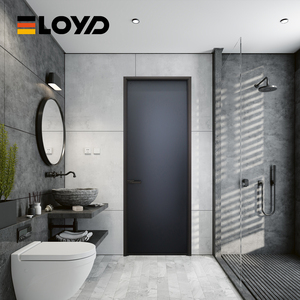 Puerta de cocina exterior moderna Eloyd, Columpio de entrada impermeable con persianas ajustables integradas en estilo de diseño chino de vidrio - Product Image 6