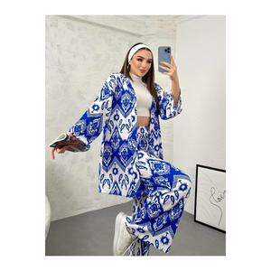 Set doppio Kimono stampato da donna, tessuto Design Bürümcük - Product Image 1