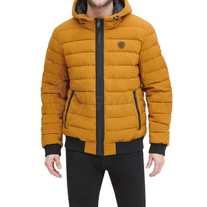 Blouson matelassé à capuche coupe ajustée pour homme, nouvelle collection, coupe-vent et respirant, séchage rapide, mode hiver, personnalisable avec étiquette privée, fermeture éclair intégrale - Product Image 3