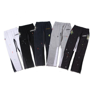 Pantalones deportivos para correr con grafiti personalizados para hombre 2024, pantalones de chándal ajustados con algodón de rizo francés, Pantalones rectos acampanados - Product Image 2