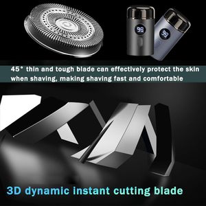 Afeitadora Eléctrica Inalámbrica USB de Doble Cuchilla, Resistente al Agua IPX7, Compacta, para Viajes, para Hombres y Mujeres, Aplicación RV, con Batería - Product Image 4