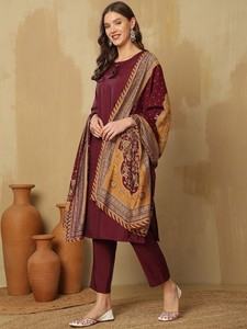 Kurta de seda pura Regular para mujer con pantalones y con Dupatta para mujer, producto a granel, ropa de mujer personalizada - Product Image 2