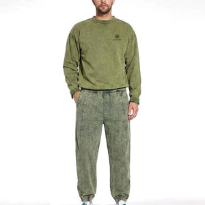 Classic Men Acid Wash Sweatsuit Soft Perfect For Casual Wear Travel And Lounge Use For Street Fashion - Product Image 1