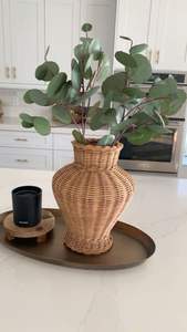 Jarrón decorativo artesanal de ratán natural, flor decorativa de piso de lujo, jarrón moderno, decoración del hogar de Vietnam - Product Image 2