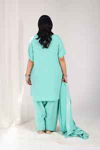 ชุดเดรสสวยสองชิ้นซิปกระดุมลูกไม้เป็นมิตรต่อสิ่งแวดล้อมสำหรับฤดูร้อนของผู้หญิง OTM - Product Image 4