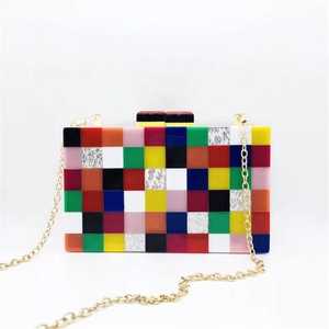 Sac à main en résine pour femme, forme carrée, pour les fêtes, design unique, charme papillon solide, sac pour mariage, ensemble de sacs pour femme, design créatif - Product Image 1