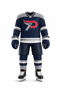 Maillot de hockey sur glace personnalisé pour homme, manches longues, col en V, impression sublimée, 100% polyester, respirant, évacuant l'humidité, sport d'hiver - Product Image 1