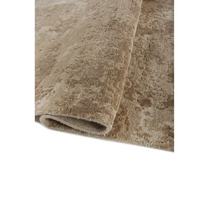 Uvenuti Abstract Pattern Beige & <b>Brown</b> Hand Knotted <b>Wool</b> & Bamboo Silk Rug for Home-LRB-5027 - Product Image 2