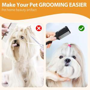 Peigne de toilettage 2 en 1 pour chiens et chats - 2 peignes avec 20 lames supplémentaires pour la coupe et le toilettage - Product Image 6