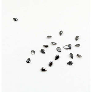 Pierre de diamant noir naturel non monté, taille facettes, forme poire, 2 x 3 mm - Product Image 3