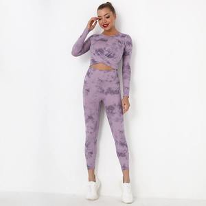 Ensemble de yoga sans couture pour femmes 3 pièces Service OEM Vêtements de sport d'entraînement Vêtements de fitness Combinaison de yoga à manches longues pour femmes - Product Image 1