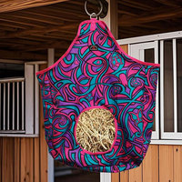 Sac à foin pour chevaux en Oxford Spandex de haute qualité, pour alimentation lente des bovins, chèvres, moutons, remplissage facile, design à grille frontale suspendue, conception personnalisée, 1 pièce