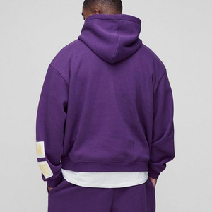 Haute demande surdimensionné Boxy fermeture éclair à travers strass appliques hommes sweats à capuche Streetwear mode coton mélangé sweats à capuche personnalisés hommes - Product Image 2