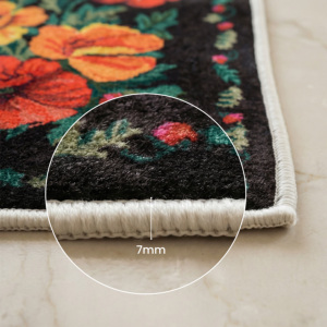 แผ่นรองอาหารสัตว์เลี้ยง Yakut Flowers กันลื่น ซักได้ แผ่นรองชามอาหารสุนัขและแมวแบบสั่งทำพิเศษ ขนสั้น แผ่นรองอาหารสัตว์เลี้ยงแบบส่วนตัว รับผลิตแบบ OEM ODM - Product Image 4