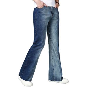 Pantalones Vaqueros de Mezclilla Personalizados de Alta Calidad para Hombre, Jeans Modernos de Cintura Alta con Estampado Vintage Lavado, Precio Razonable, MOQ Bajo - Product Image 4