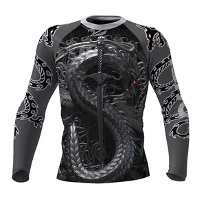 Maillot de compression à manches longues pour homme, protection solaire, séchage rapide, coupe ajustée, vêtements de performance athlétique, rash guard - Product Image 4