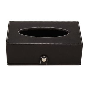 Soporte de caja de pañuelos de cuero | Servilleta facial rectangular Caja de papel de seda Coche de oficina - Product Image 5