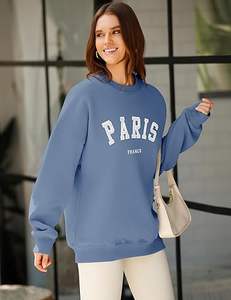 Sudadera con Capucha para Mujer, Diseño Clásico, Cuello Redondo, Manga Larga, Felpa Suave, Logotipo de París, Venta al por Mayor - Product Image 3