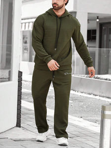 ชุดวอร์มผ้าฝ้ายเฟรนช์เทอร์รี่ 100% แบบยูนิเซ็กซ์ คุณภาพสูง สตรีทแวร์ รับสกรีนโลโก้ ชุดลำลองผู้ชาย ไซส์พลัส - Product Image 5