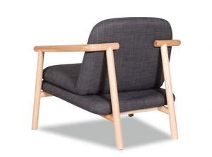 Silla de salón de madera maciza de teca con asiento tapizado y respaldo para uso interior y exterior para sala de estar - Product Image 3