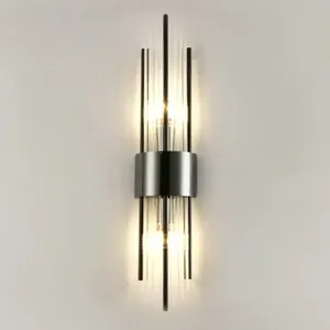 Applique murale NoctraModern Diamond LED blanc chaud avec corps en cuivre, verre et fer, styles cylindrique et conique - Product Image 6