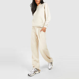 Survêtement d'hiver uni et uni pour femmes-Pantalon de survêtement et sweat à capuche-Ensemble de survêtements unisexes personnalisés - Product Image 3