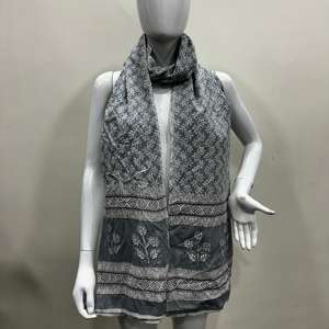 Dupatta en coton Mulmul imprimé pour l'été, doux et extra long, écharpe de plage d'été, châle, écharpes imprimées en coton Mulmul - Product Image 3