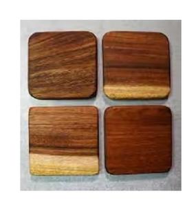 แผ่นรองแก้วไม้ดีไซน์หรูหรา - แผ่นรองแก้วทรงสี่เหลี่ยม ทนทาน เป็นมิตรกับสิ่งแวดล้อม พร้อมโลโก้สั่งทำ ไม้ธรรมชาติ สำหรับใช้ในบ้าน โรงแรม ร้านอาหาร - Product Image 2