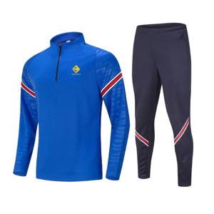 Traje de entrenamiento clásico al por mayor, ropa deportiva informal con media cremallera, chándal deportivo a rayas con bloqueo de Color para niños, conjuntos deportivos - Product Image 1