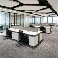 Poste de travail de bureau moderne modulaire avec table et armoire de rangement à tiroirs