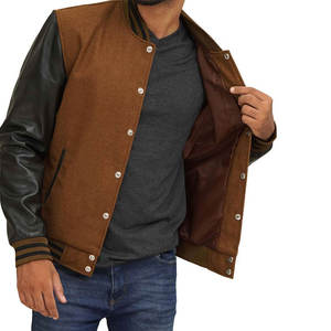 New Varsity College Letterman Jacket para la venta Personalizar completamente logo Bordado Mangas de cuero Letterman Jacket - Product Image 2