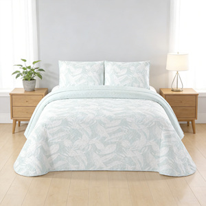 Copriletto Estivo Moderno Lavabile con Stampa Floreale per Letti da 90-180 cm, 100% Poliestere per Uso Domestico - Product Image 1