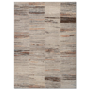 Tapis en laine noué à la main Aprezo Ivory AKWL-2115, tapis abstrait pour salon, entrée, couloir, tapis rectangulaires en puzzle pour adolescents - Product Image 1