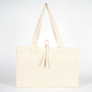 กระเป๋าผ้าแคนวาสขนาดใหญ่ 18W X 14H X 4L หูหิ้วยาว ทนทาน เป็นมิตรกับสิ่งแวดล้อม ขนาดกลาง สำหรับใส่อาหาร โฆษณา ใช้ในชีวิตประจำวัน ของขวัญ พิมพ์ลายตัวอักษร - Product Image 3