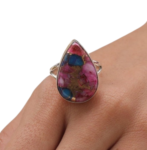 Anillo giratorio de turquesa con piedras preciosas hechas a mano de Plata de Ley 925, diseñador de sellos 925, regalo de boda de alta calidad, anillo de joyería fina - Product Image 1