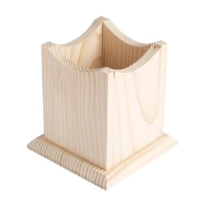 Porte-crayon en bois durable forme ronde maison ou bureau bureau décor de table support de stockage de stylo support utilisation quotidienne - Product Image 5