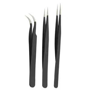 Ensemble de pinces à épiler professionnelles antidérapantes pour extensions de cils, prise parfaite, acier inoxydable japonais, antistatique - Product Image 1