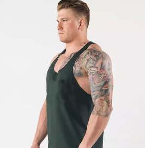 Camiseta sin mangas de corte profundo para hombre, chaleco informal para entrenamiento, ropa de gimnasio, Camiseta deportiva sin mangas sin costuras de talla grande, estilo muscular - Product Image 3